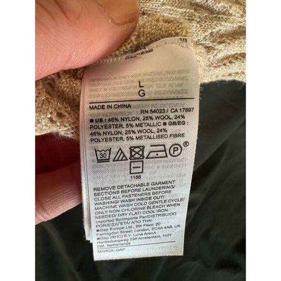 Gap Textured Midi Sweater Dress with gold shimmer detail, Large, Nw/oT - Picture 6 of 9